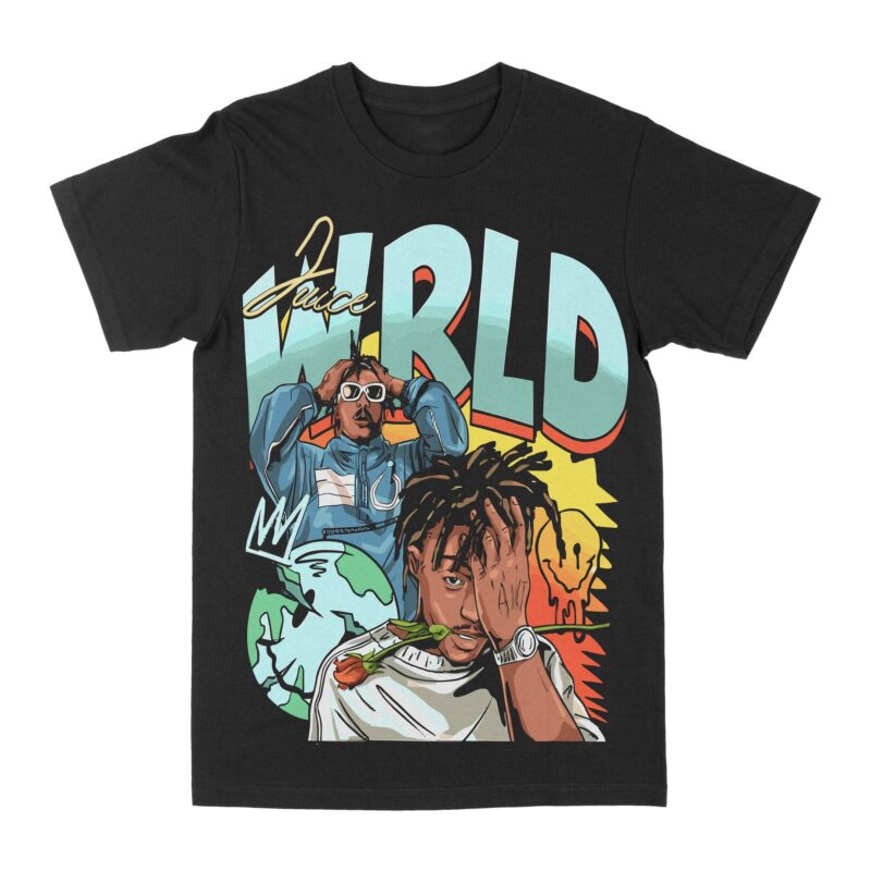 Juice Wrld Smiley Graphic Tee - Rap T-shirt