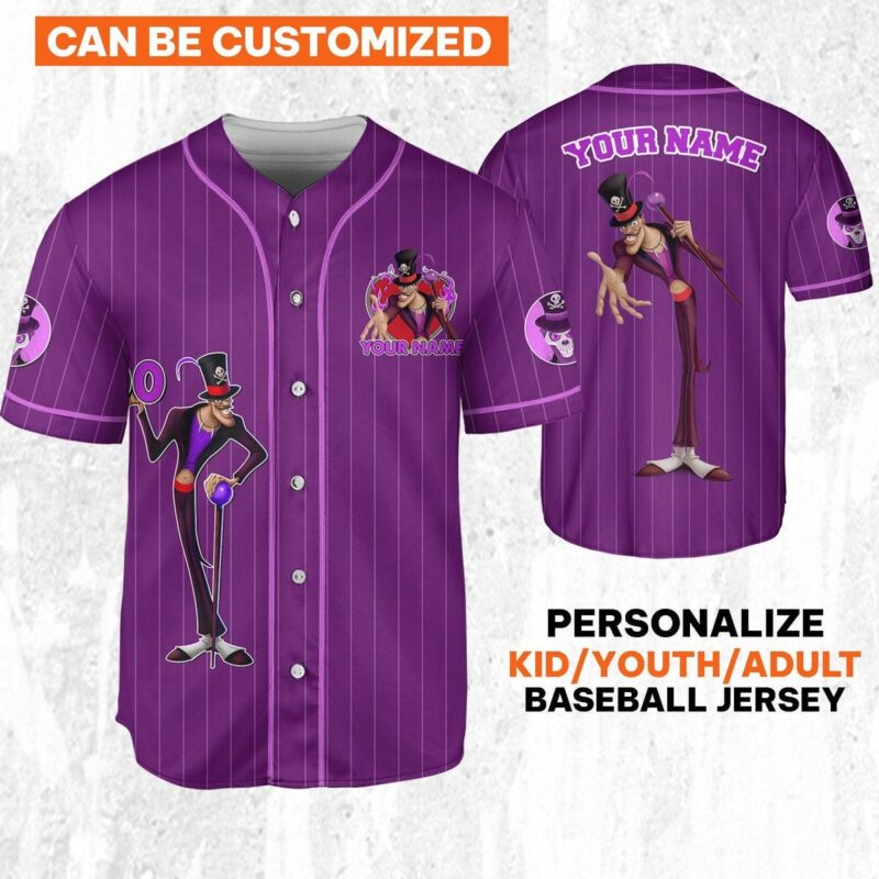 Personalize Disney Tiana Dr Facilier Purple Dark Baseball Jersey