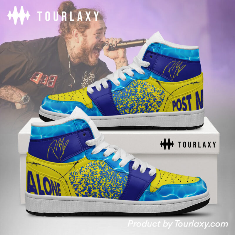 Yellow Blue - Post Malone J1 Shoes Tourlaxy