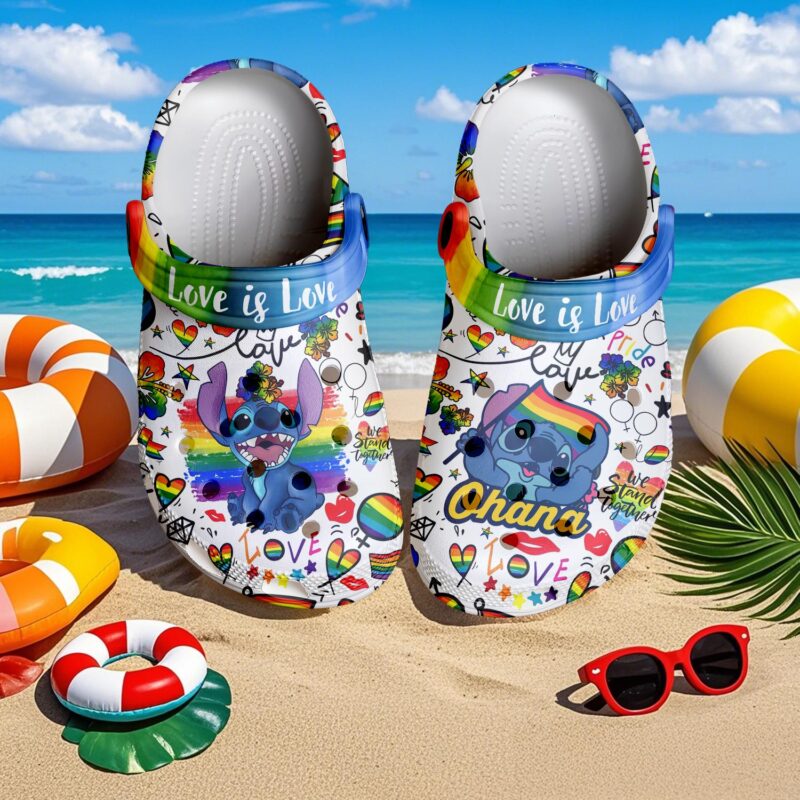 Lilo And Stitch x Pride Month Crocband Clogs Shoes - Tourlaxy