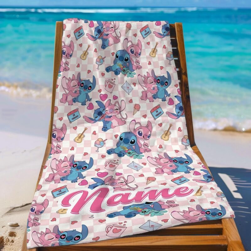 Custom Stitch Angel Beach Towel - Tourlaxy