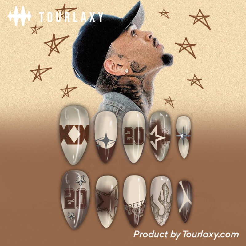Brown- Chris Brown Press-on-Nail, Gift for Fan