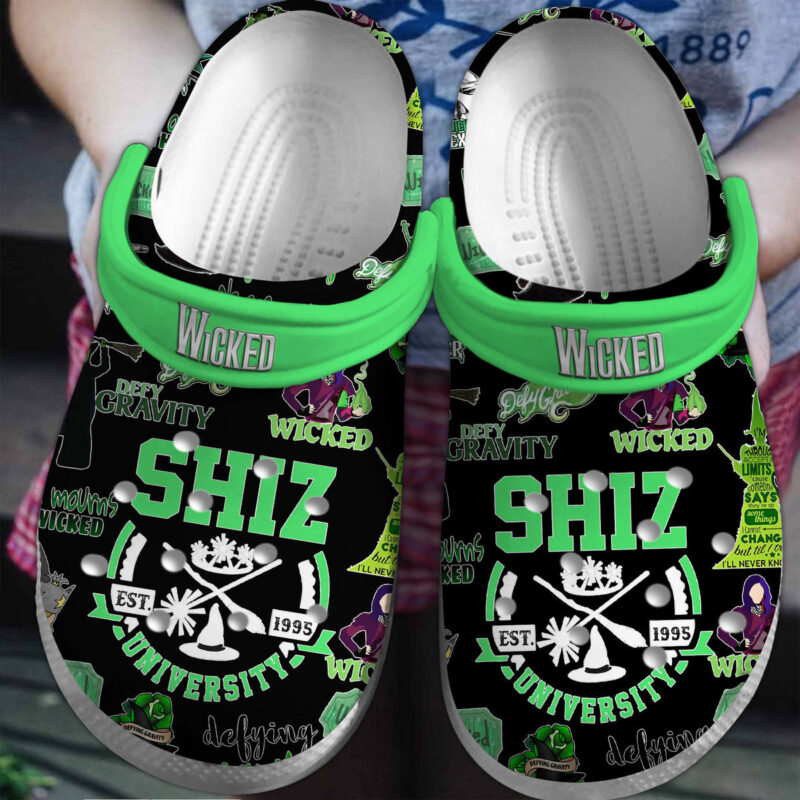 Wicked Movie Crocs Crocband Clogs Shoes Comfortable For Men Women and Kids -