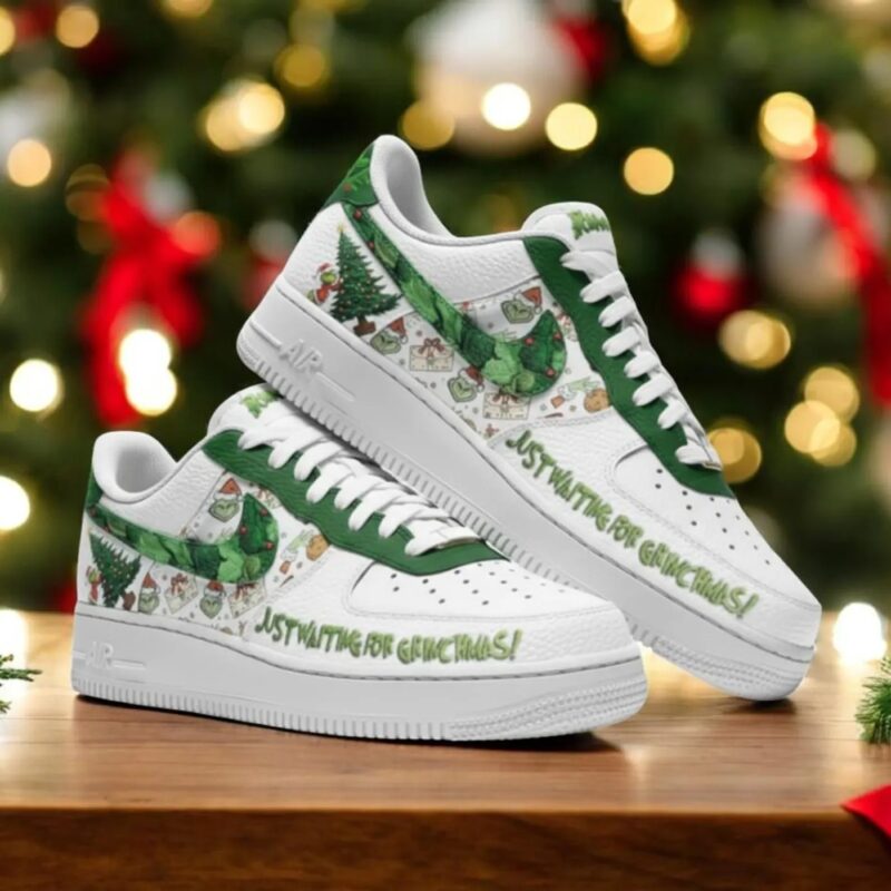 Christmas Grinch AF1 Shoes V4, Personalized Holiday AF1 Shoes, Christmas Gift
