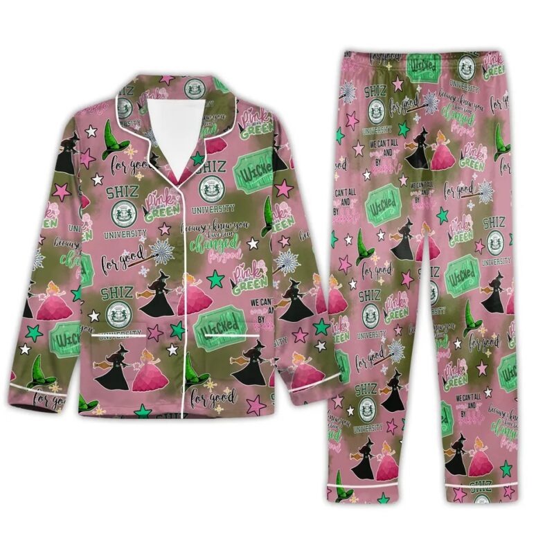 Christmas Wicked Pajamas Set, Elphaba Glinda Women Pajamas, Christmas Gift For Family
