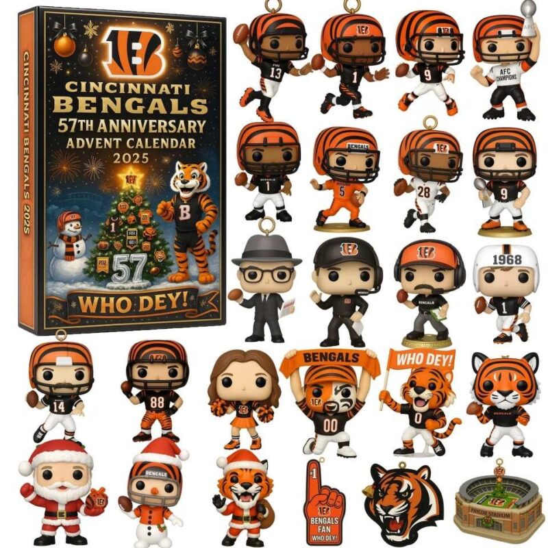 Cincinnati Bengals 57th Anniversary Advent Calendar 2025 _ Acrylic Christmas