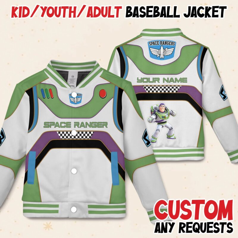 Custom Buzz Lightyear Varsity Jacket Inspired Toy Story, Disney Baseball Jacket