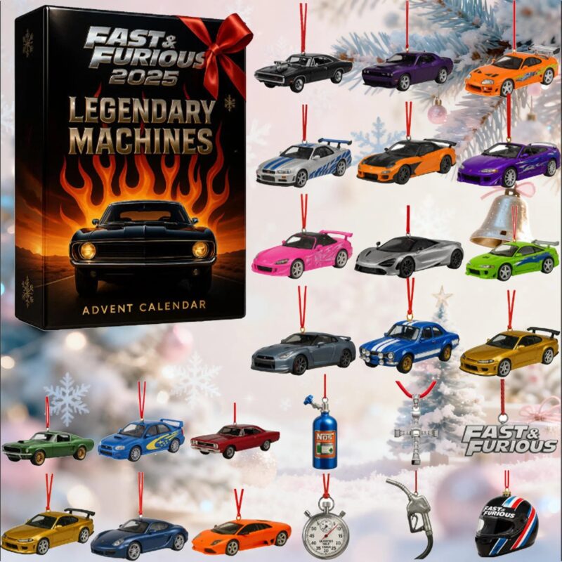 Fast and Furious Advent Calendar 2025, 24 Days Countdown Car Toy Set