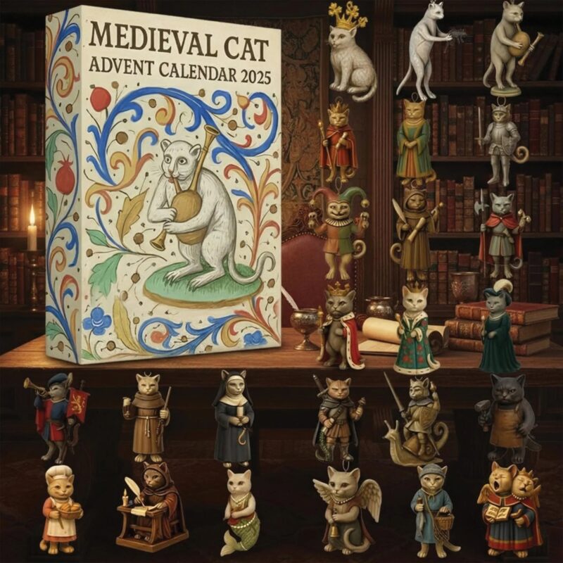 Medieval Cat Advent Calendar 2025, 24 Days Countdown Surprises
