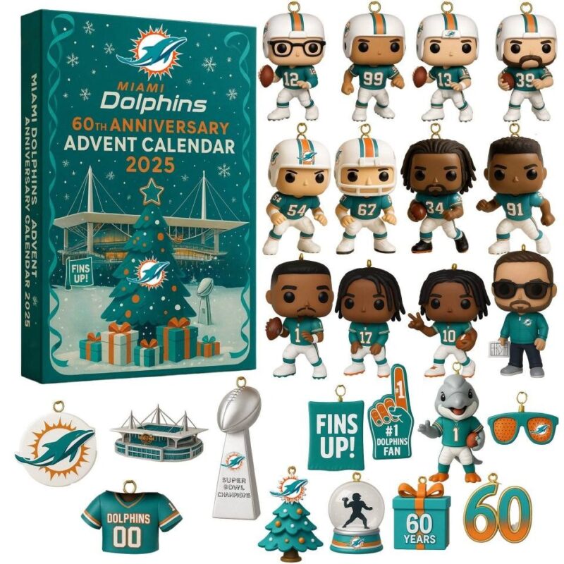 Miami Dolphins Advent Calendar 2025, 60th Anniversary Collectibles
