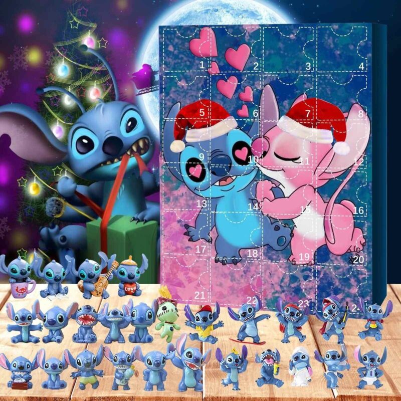 Stitch Mini Figures Advent Calendar – 24 Surprise 3D Collectible Toys for