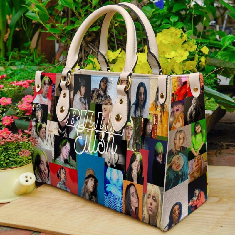 Billie Eilish Leather Hand Bag, Women Leather Hand Bag, Shoulder Bag, Crossbody Bag, Shopping Bag