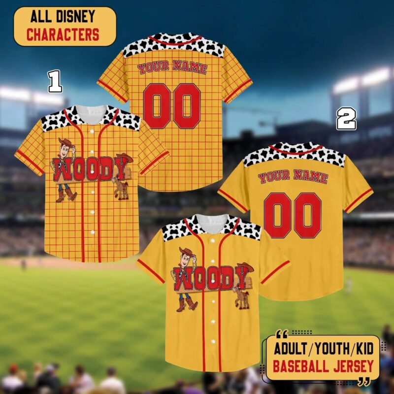 Personalized Woody Toy Story Baseball Jersey, Toy Story Jersey, Disney Baseball Team Outfit