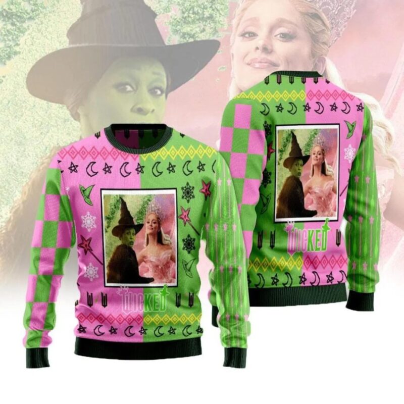 Wicked For Good Ugly Christmas Sweater, Defy Gravity Broomstick Magic Wand Shirt