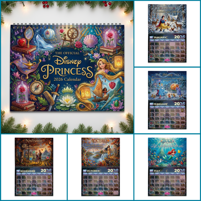 Princess of Disney 2026 Calendar Gift New Year
