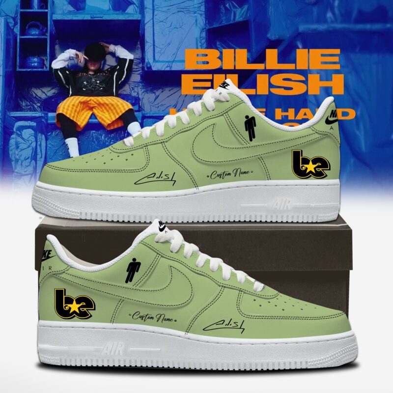 Green Custom Name - Billie Eilish Tour AF1 Shoes