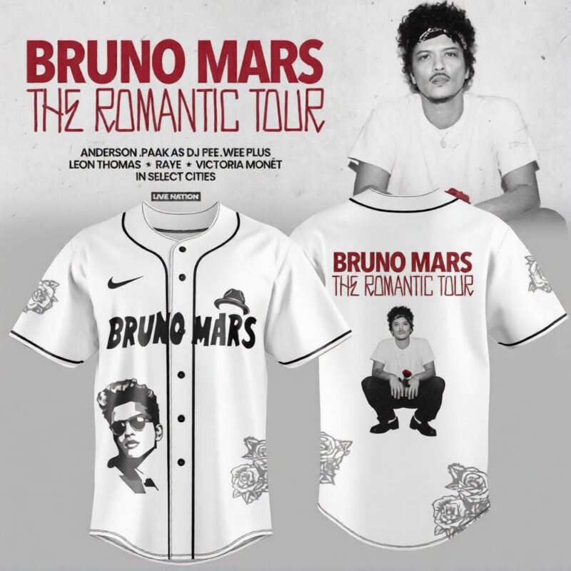 Romantic Tour - Bruno Mars Tour 2026 Baseball Jersey v2