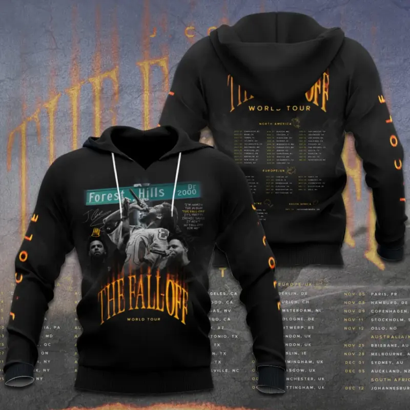 Fall Off – J Cole Tour 2026 Hoodie and Shirt 3D Printed