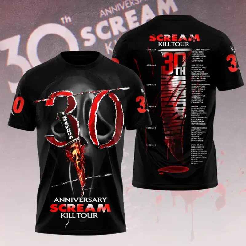 Scream 7 – 30 Years Anniversary 3D Shirt & Hoodie