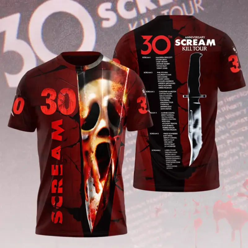 Scream 7 – 30 Years Anniversary 3D Shirt & Hoodie V3