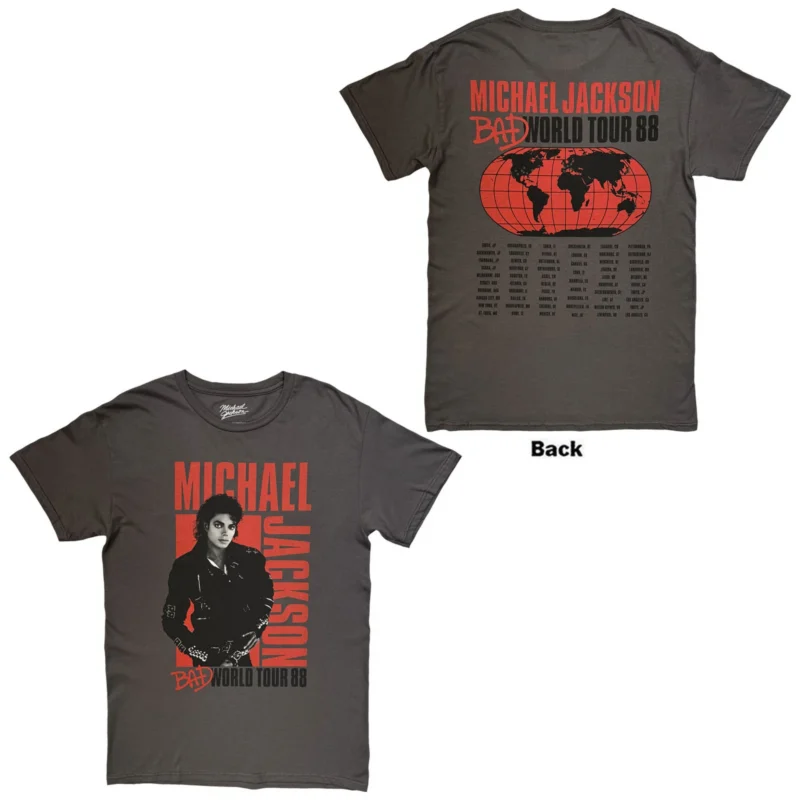 Bad World Tour - Michael Jackson 2D Printed T Shirt V1