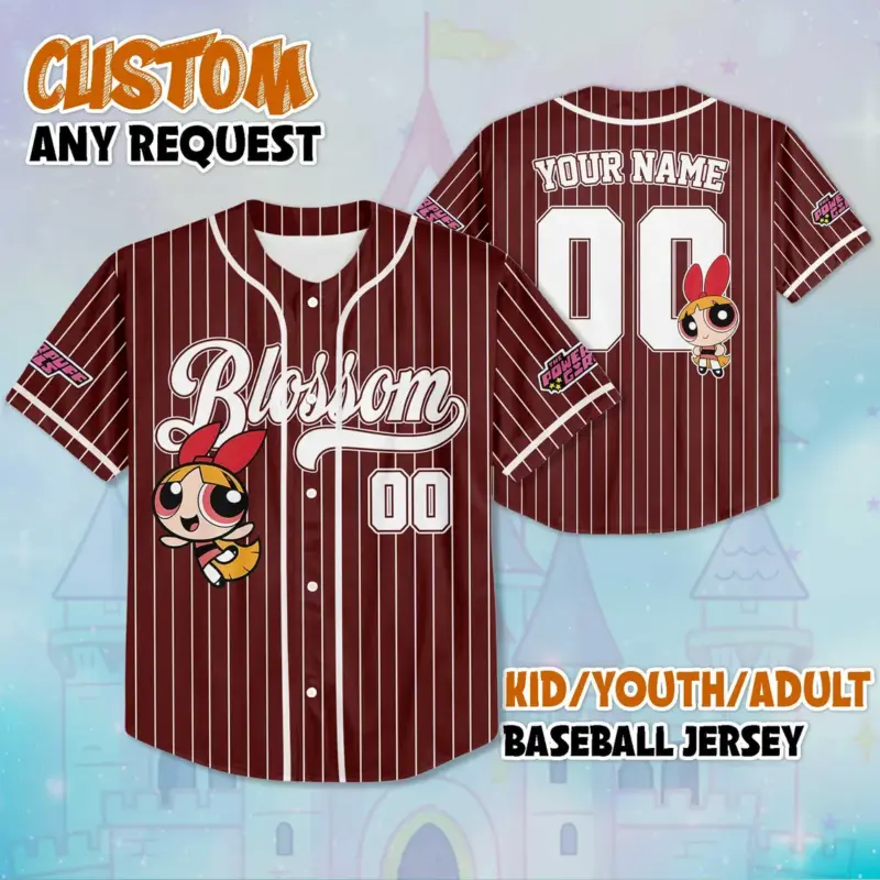 Blossom - The Powerpuff Girls Baseball Jersey V2