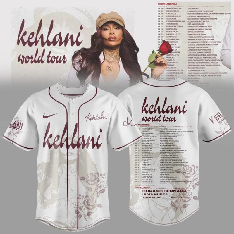 Kehlani World Tour 2026 Jersey Limited Edition White V1