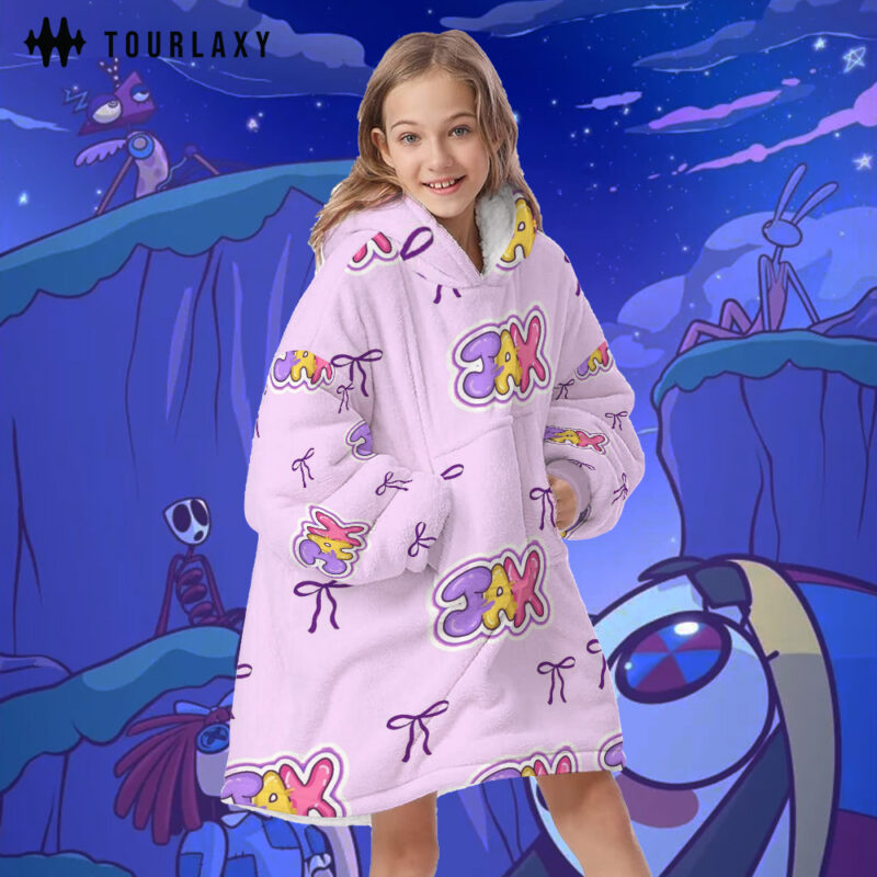 Jax The Amazing Digital Circus Fleece Blanket Hoodie