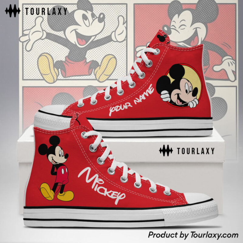 Mickey Red High Chuck Shoes 2026