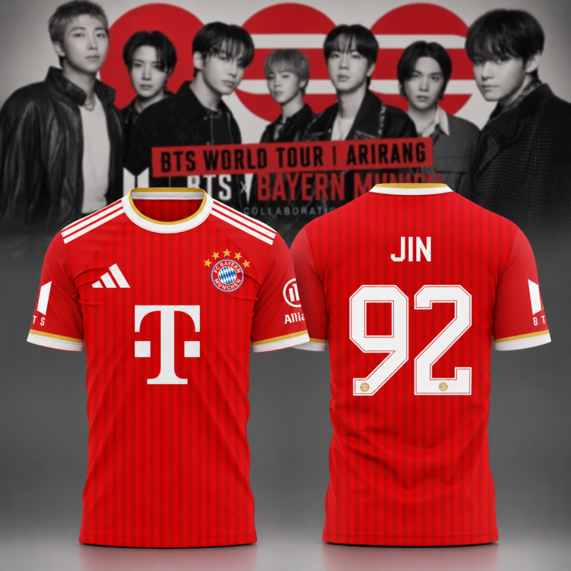 JIN BTS x FC Bayern Soccer Jersey 2026 World Tour 2026
