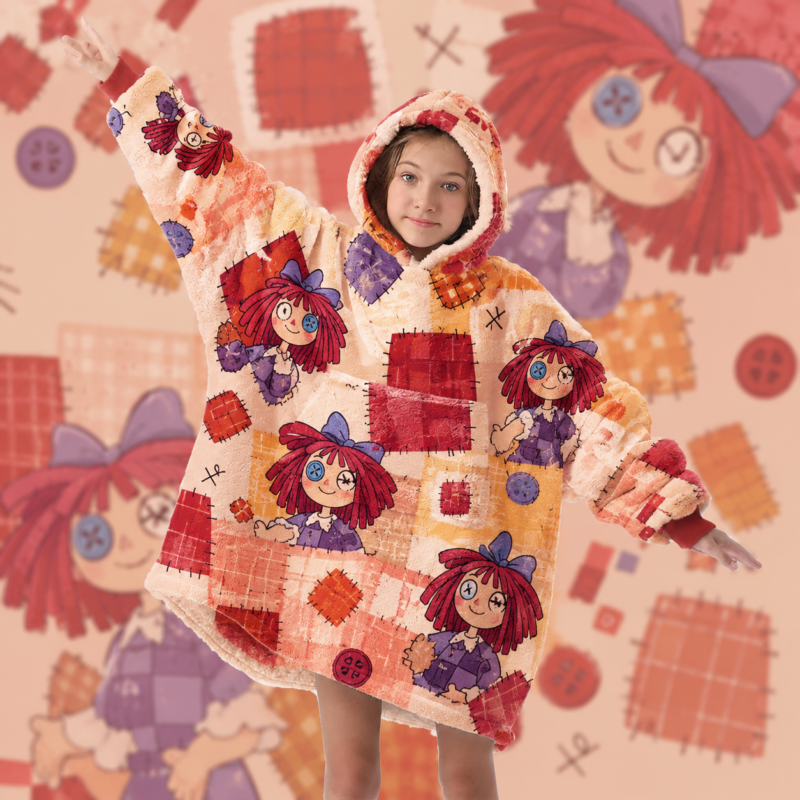 Ragatha The Amazing Digital Circus Fleece Blanket Hoodie