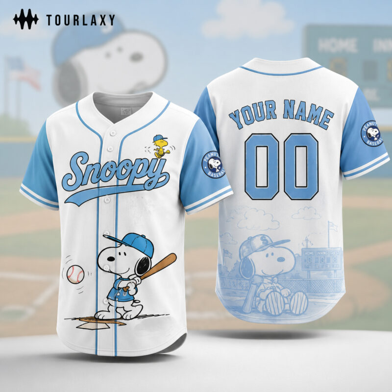 Snoopy Playful Baseball Jersey, Custom Your Name V1