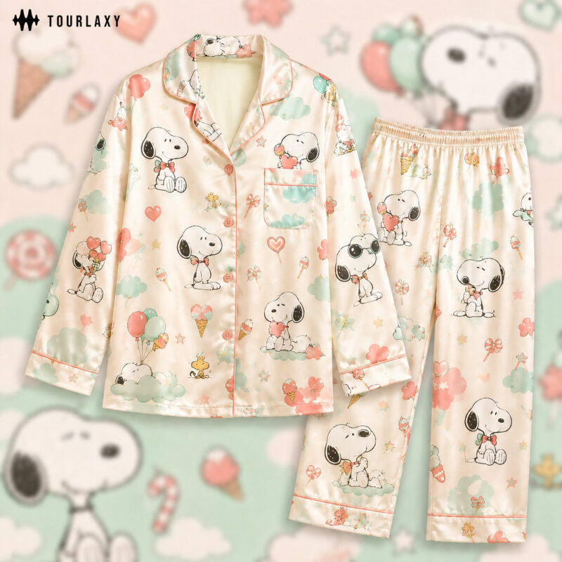 Limited Snoopy Satin Pajamas Set V10