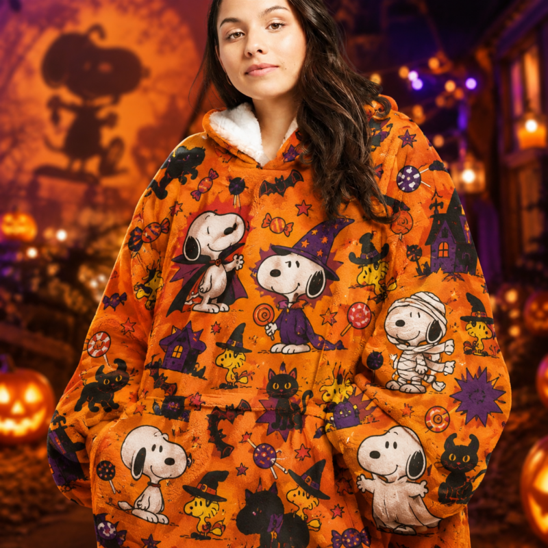 Orange - Halloween Snoopy Blanket Hoodie