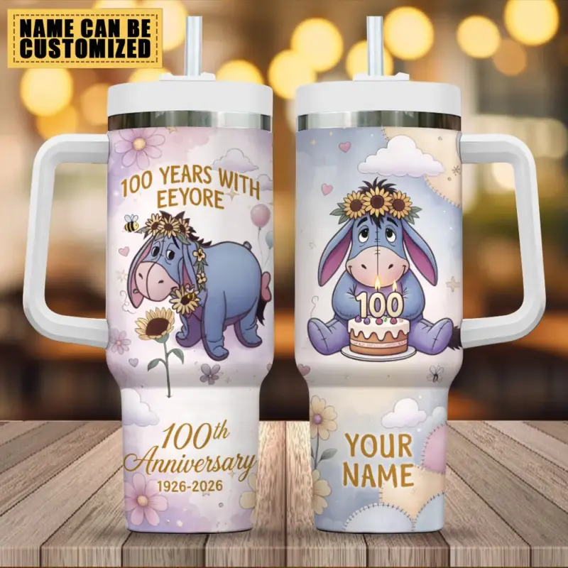 Personalized Winnie-the-Pooh x Eeyore 100th Anniversary 40oz Tumbler - TMTHU6045