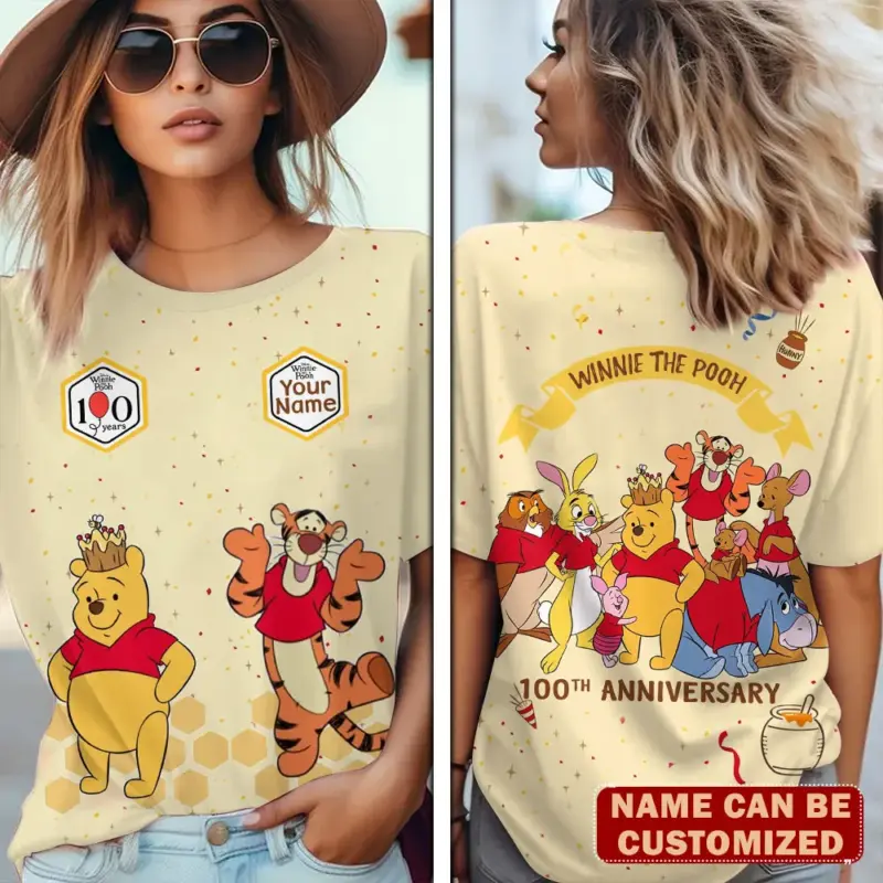 Personalized Winnie-the-Pooh 100th Anniversary 3D Apparel - TMTHU7840