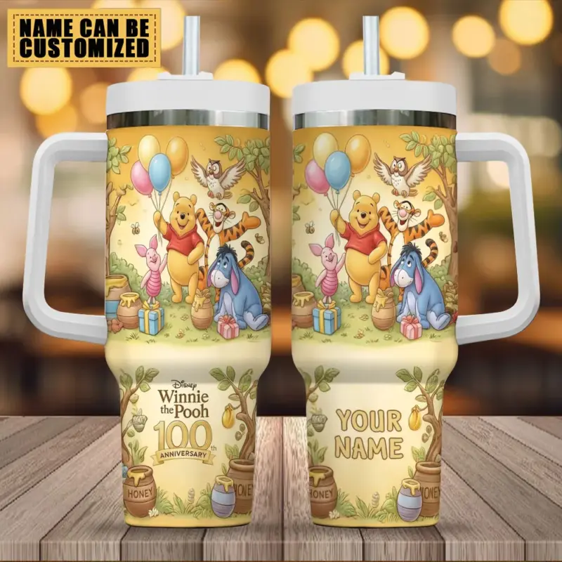 Personalized Winnie-the-Pooh 100th Anniversary 40oz Tumbler - TMTHU4083