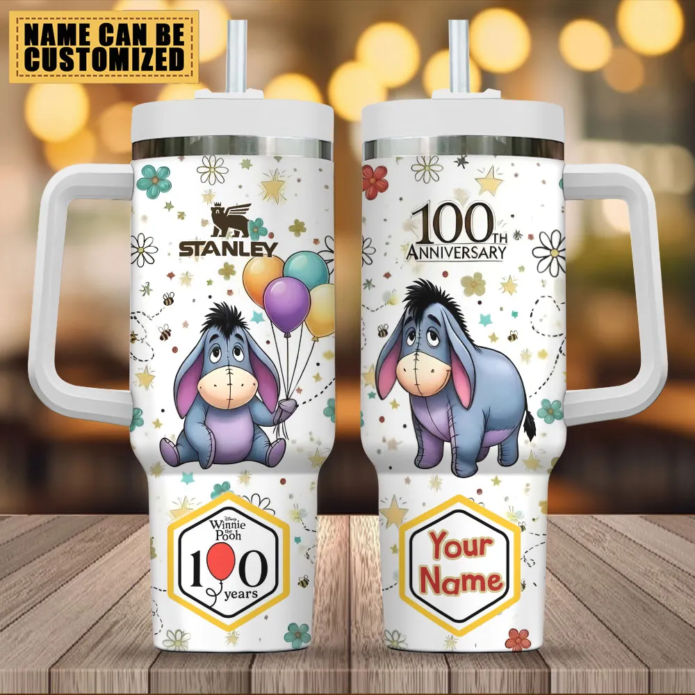 Personalized Winnie-the-Pooh x Eeyore 100th Anniversary 40oz Tumbler - TMTHU3778