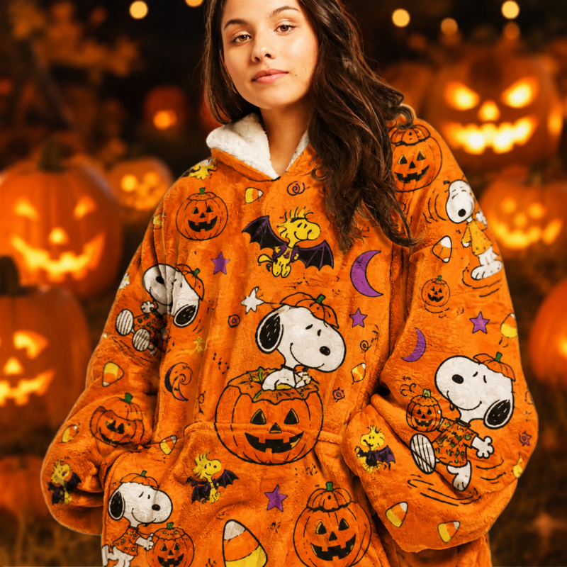 Pumpkin - Snoopy Halloween Blanket Hoodie