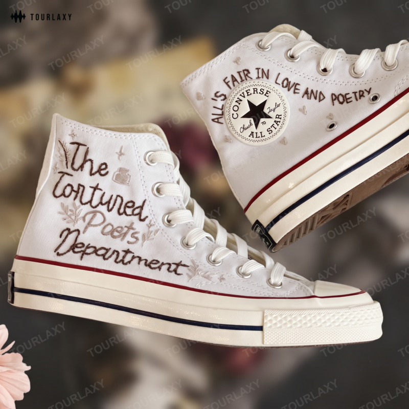 TTPD Albums Hand Embroidred High Chuck Shoes