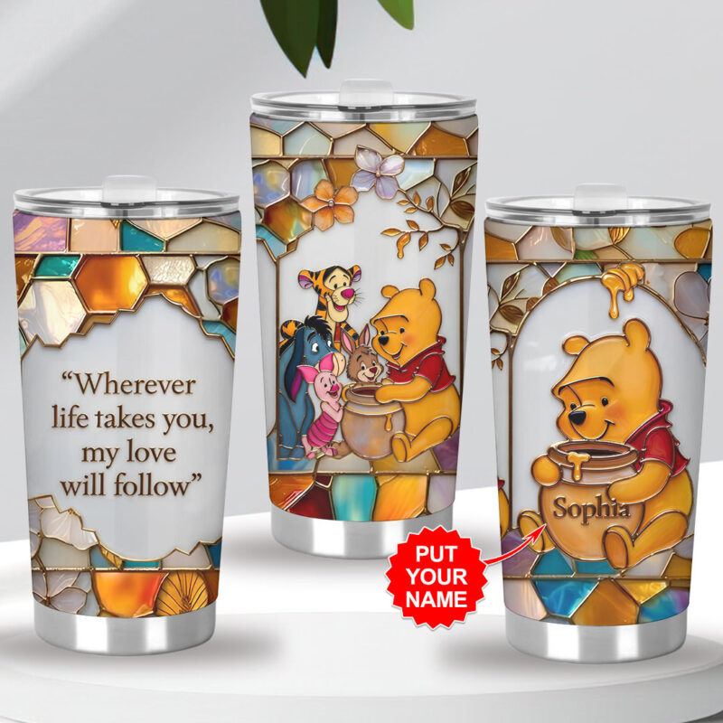 Personalized Winnie-the-Pooh Tumbler Cup - 20 Oz, 30 oz