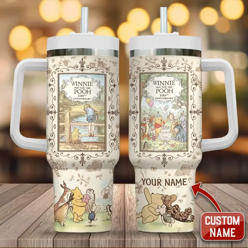 Personalized Winnie-the-Pooh 100th Anniversary 40oz Tumbler - TMTHU3438