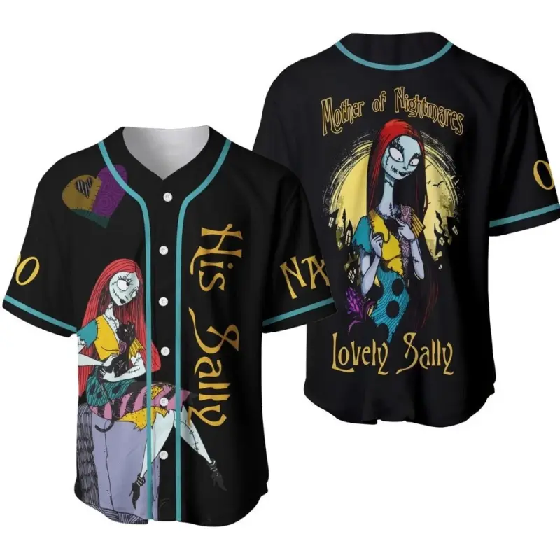Sally x Jack Skellington Baseball Jersey Personalized V2
