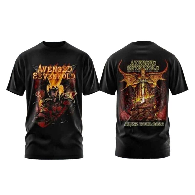 Black Avenged Sevenfold Tour 2026 3D Hoodie