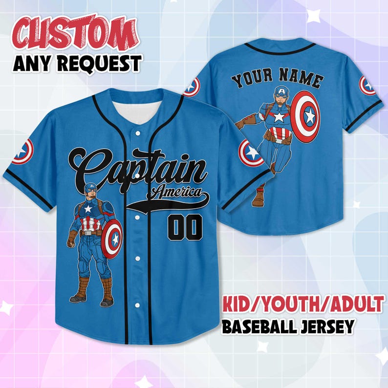Caption America V2 - Avengers Encore Baseball Jersey