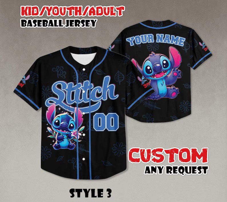 Lilo & Stitch Customize Baseball Jersey for Kids and Adults (2) (1)