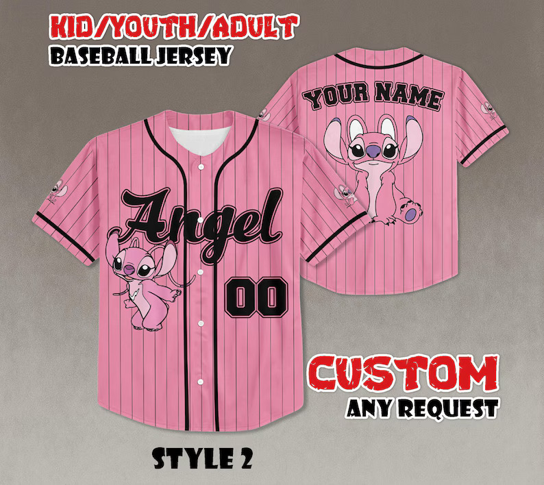Lilo & Stitch Customize Baseball Jersey for Kids and Adults (4) (1)