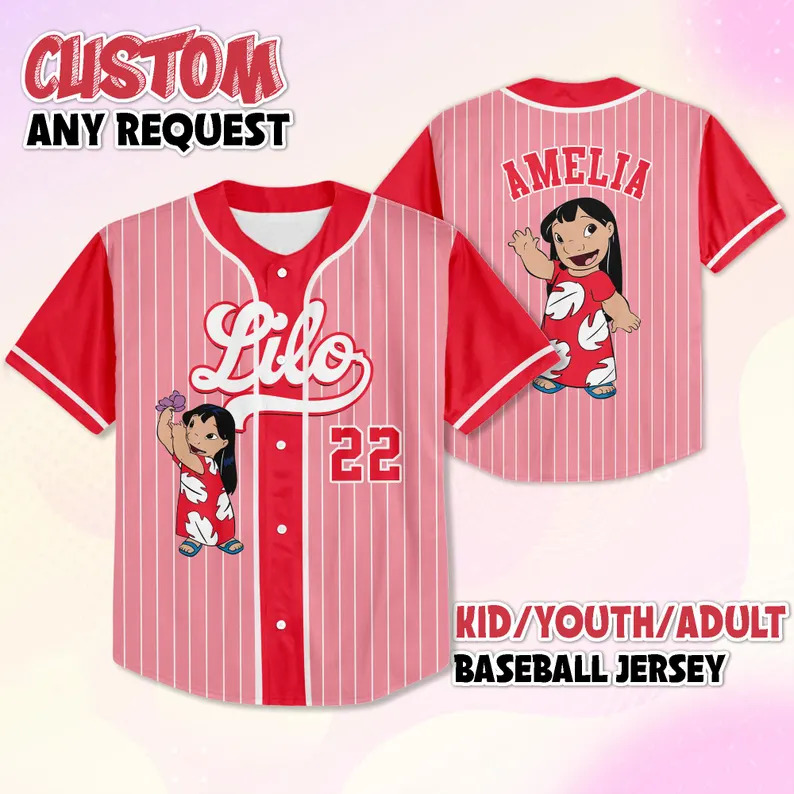 Lilo & Stitch Customize Baseball Jersey for Kids and Adults (4)