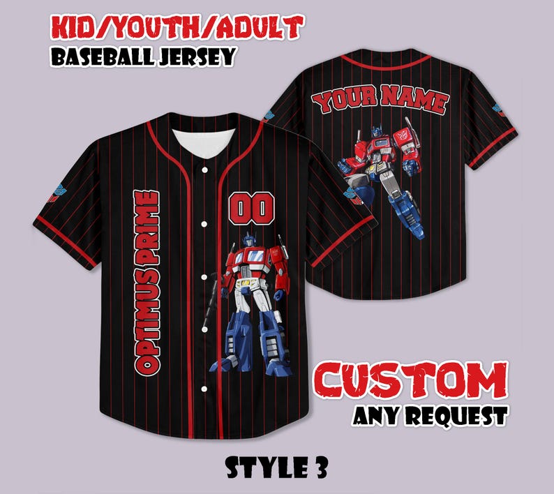 Custom Red and Blue Robot Baseball Jersey AV