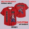 Custom Red and Blue Robot Baseball Jersey Red